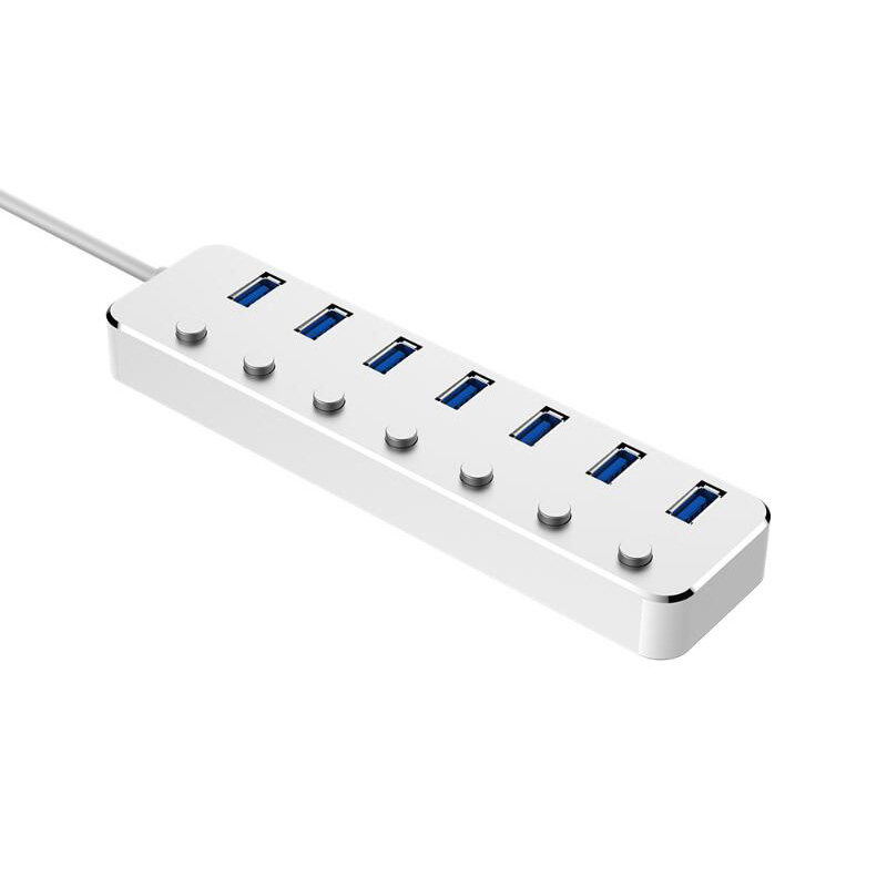 7-Port Compact USB 3.0 Hub with Individual On/Off Port Switches - SuperSpeed 5Gbps USB 3.1 Gen 1
